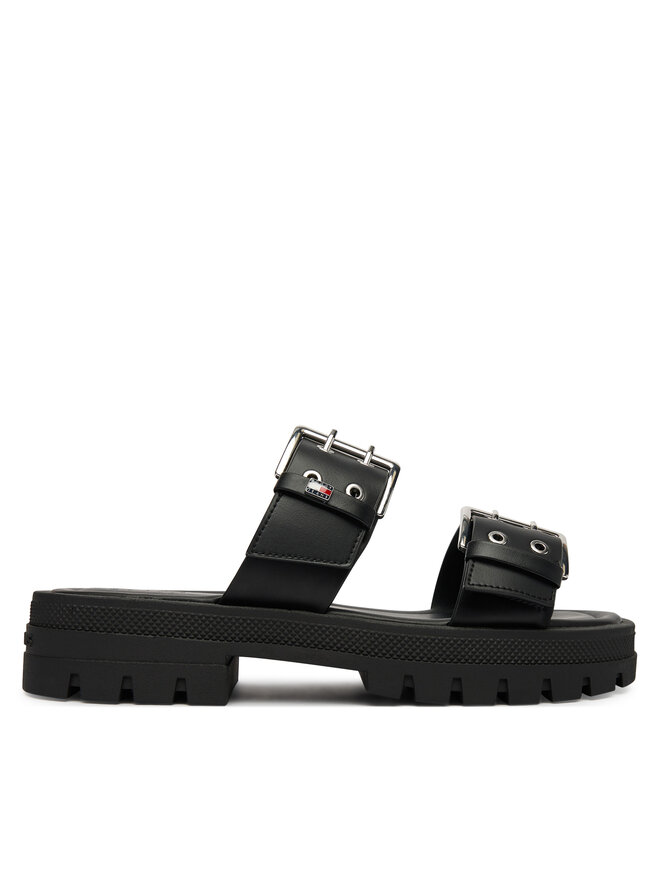 Tommy Jeans Pantoletten Tommy Jeans Tjw Buckle Straps Sandal EN0EN02966 Schwarz
