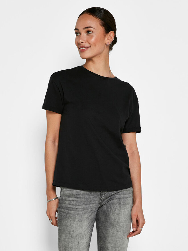 Noisy May Noisy May T-Shirt Brandy 27010978 Μαύρο Relaxed Fit
