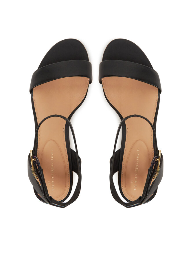 Tommy Hilfiger Espadrilles Tommy Hilfiger Leather Ankle Strap Espad Sandal FW0FW08533 Schwarz