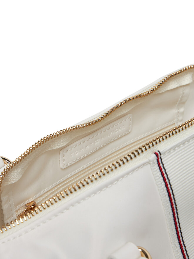 Tommy Hilfiger Torebka Tommy Hilfiger Poppy Small Tote Corp AW0AW17204 Écru