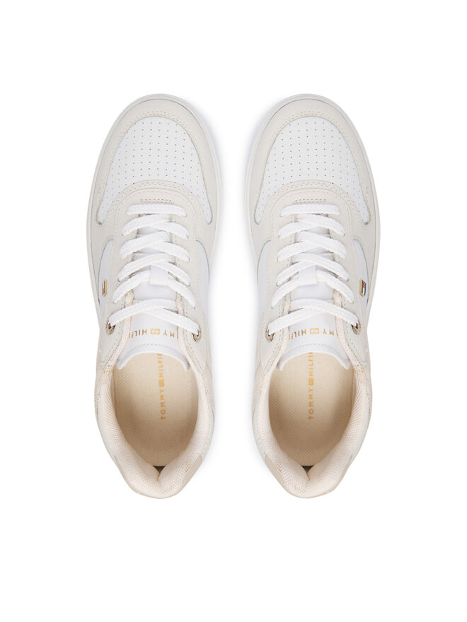 Tommy Hilfiger Sneakers Tommy Hilfiger Th Sporty Cupsole Tumbled Ltr FW0FW09024 Écru