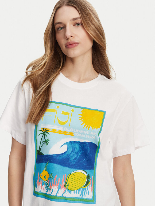 Roxy Roxy Marškinėliai ERJZT05899 Balta Relaxed Fit