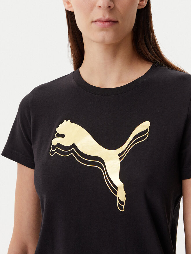 Puma Puma T-Shirt Essentials Metallic 684995 Μαύρο Regular Fit