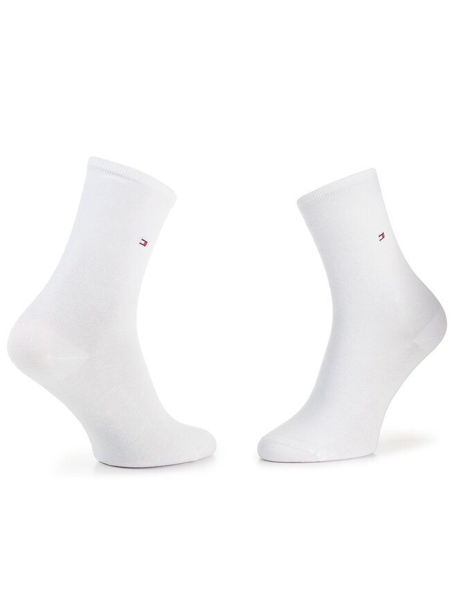 Tommy Hilfiger Súprava 2 párov vysokých dámskych ponožiek Tommy Hilfiger 371221 Biela