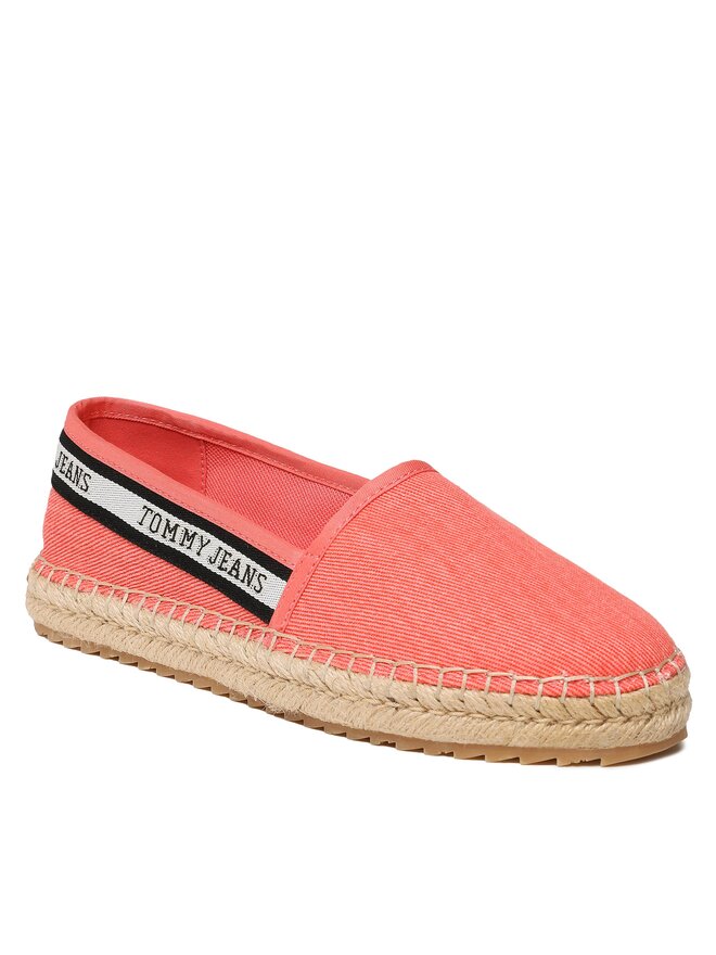 Tommy Jeans Еспадрили Tommy Jeans Tjw Flatform Webbing Espadrille EN0EN02362 Коралов