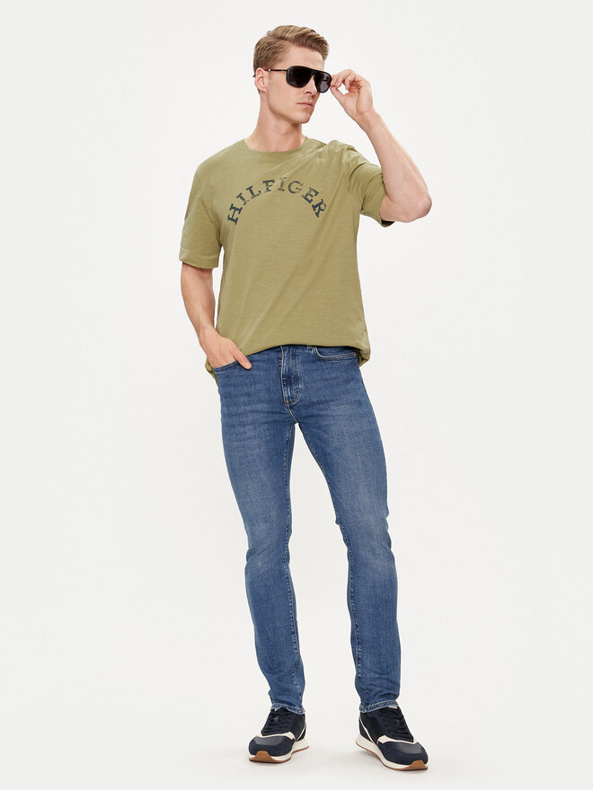 Tommy Hilfiger Tommy Hilfiger Marškinėliai Arched MW0MW34432 Žalia Regular Fit