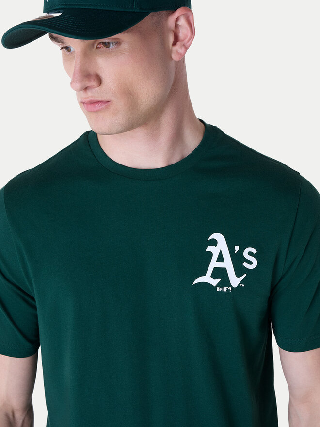 New Era New Era Marškinėliai Oakland Athletics MLB Pennant Graphic 60596214 Žalia Regular Fit