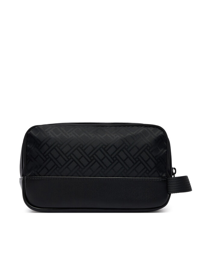 Tommy Hilfiger Kosmetiktasche Tommy Hilfiger Th Nylon Jacquard Washbag AM0AM14508 Schwarz