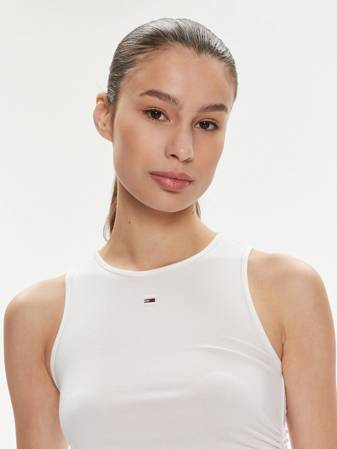 Tommy Jeans Tommy Jeans Top DW0DW17893 Bijela Slim Fit