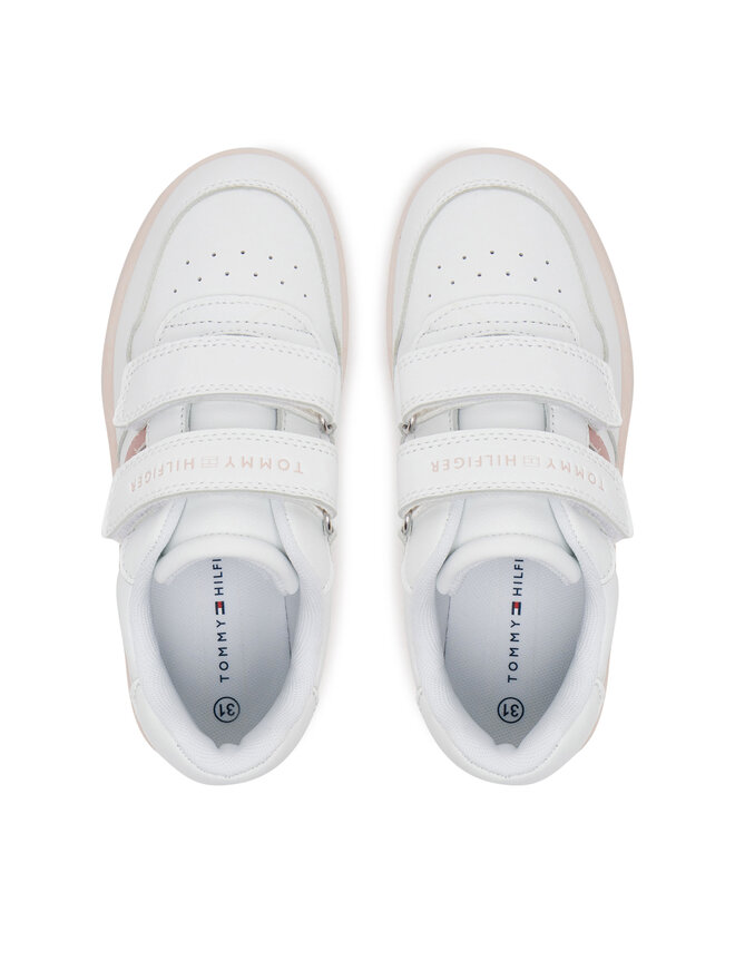 Tommy Hilfiger Sneakers Tommy Hilfiger Flag Low Cut Velcro Sneaker T1A9-33730-1439 S Weiß