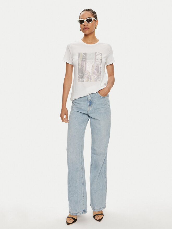 DKNY DKNY Marškinėliai P4DHQWNA Balta Regular Fit