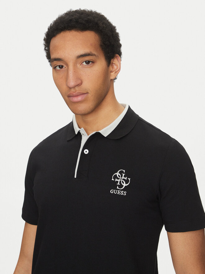 Guess Guess Poloshirt M5GP60 K7O64 Schwarz Slim Fit