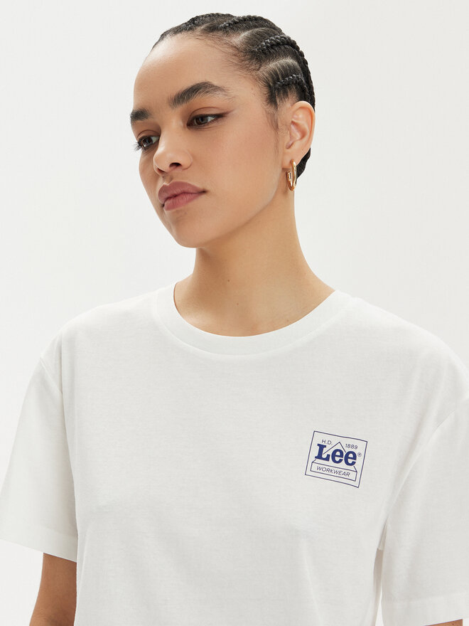 Lee Lee Camiseta 112350206 Écru Relaxed Fit