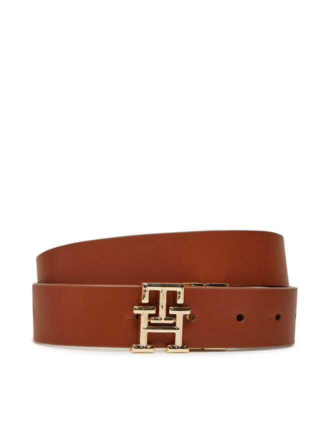 Tommy Hilfiger Pasek Damski Tommy Hilfiger Th Logo Rev 3.0 AW0AW17247 Brązowy