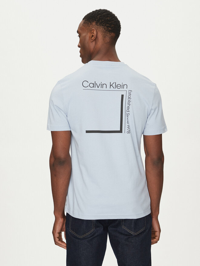 Calvin Klein Calvin Klein Camiseta Linear Box Logo K10K114152 Celeste Regular Fit