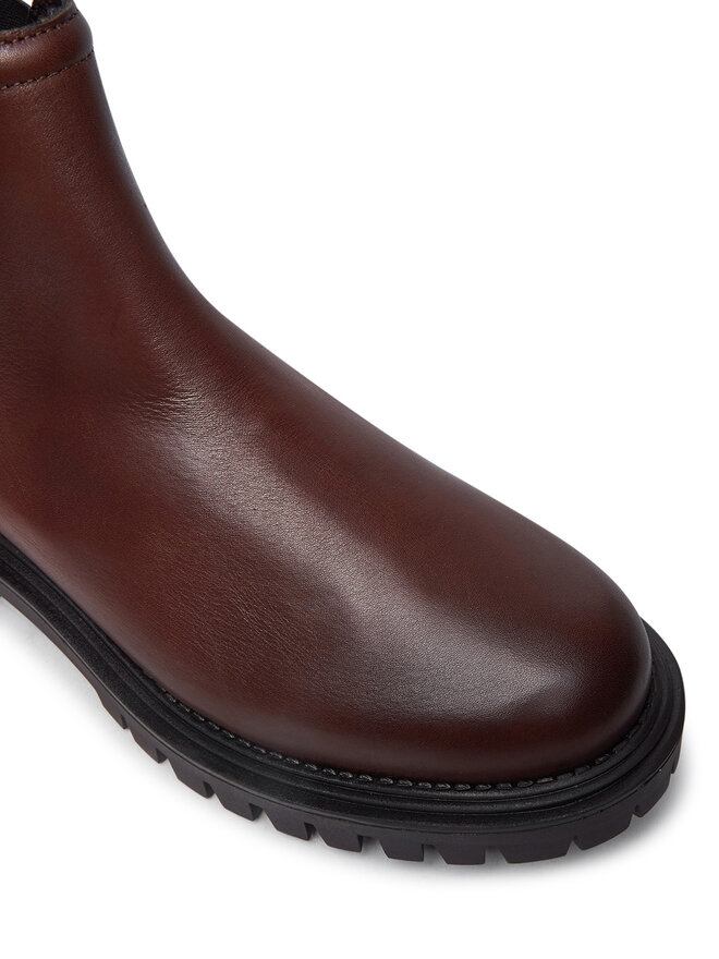 Tommy Hilfiger Klassische Stiefeletten Tommy Hilfiger Casual Hilfiger Chunky Lth Chels FM0FM05197 Braun
