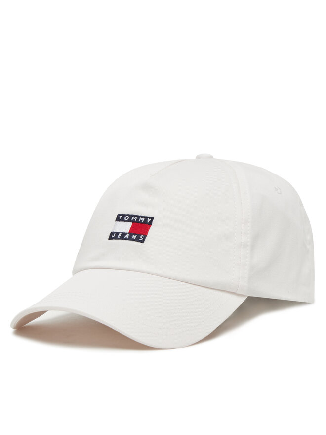 Tommy Jeans Шапка с козирка Tommy Jeans Heritage Core Cap AM0AM12933 Бял