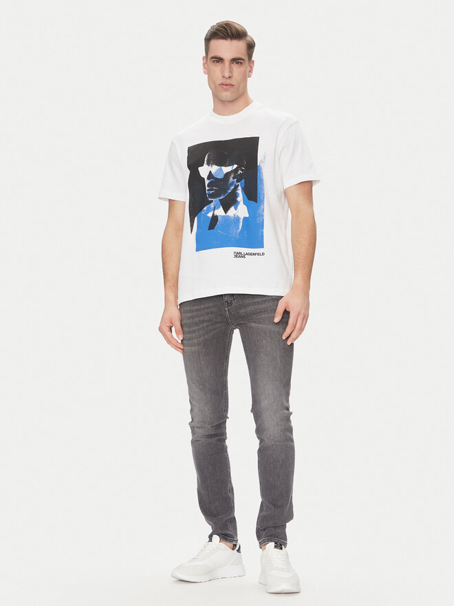 Karl Lagerfeld Jeans Karl Lagerfeld Jeans Marškinėliai A2M17036 Balta Regular Fit