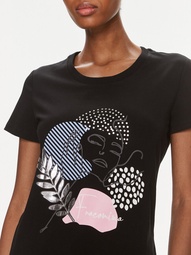 Fracomina Fracomina T-Shirt FR24ST3004J401N5 Μαύρο Regular Fit