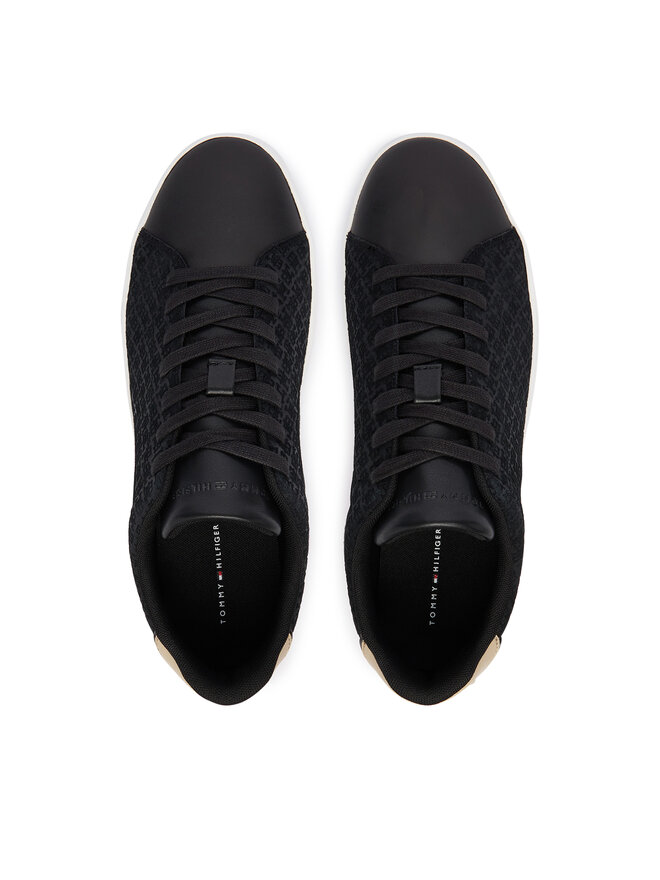 Tommy Hilfiger Sneakers Tommy Hilfiger Th Court Lth Mix Monogram FM0FM06082 Schwarz