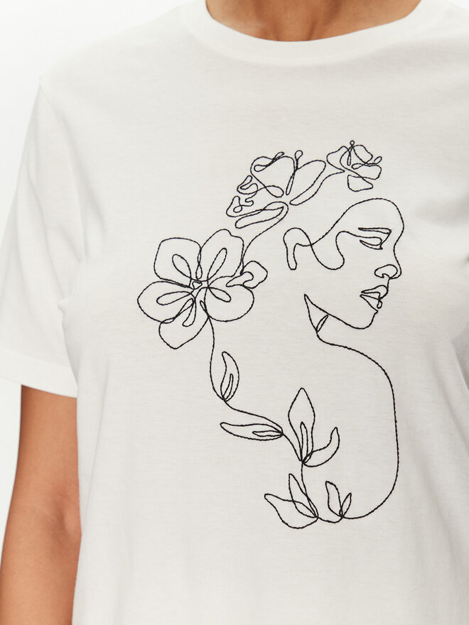 Vila Vila Camiseta Sybil 14108062 Blanco Regular Fit