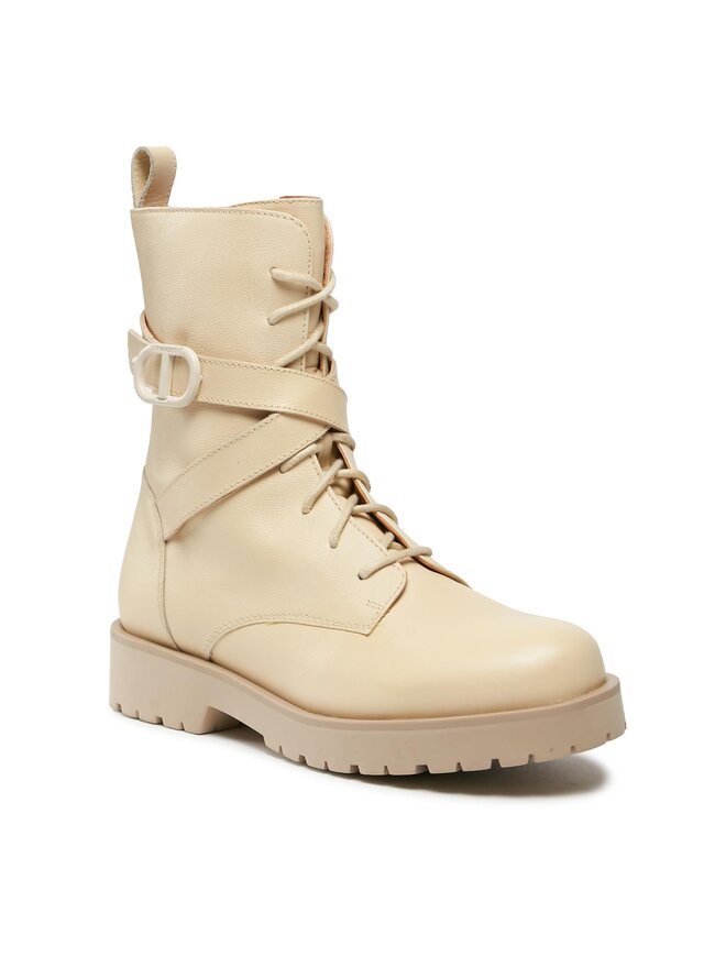 TWINSET Schnürstiefeletten TWINSET 232TCP050 Écru