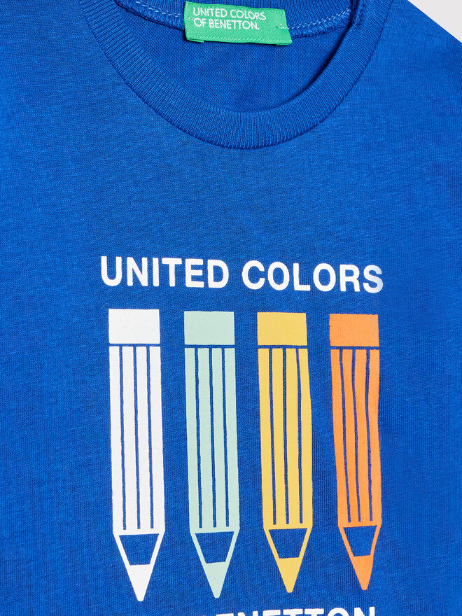 United Colors Of Benetton United Colors Of Benetton Marškinėliai 3I1XG102N Mėlyna Regular Fit