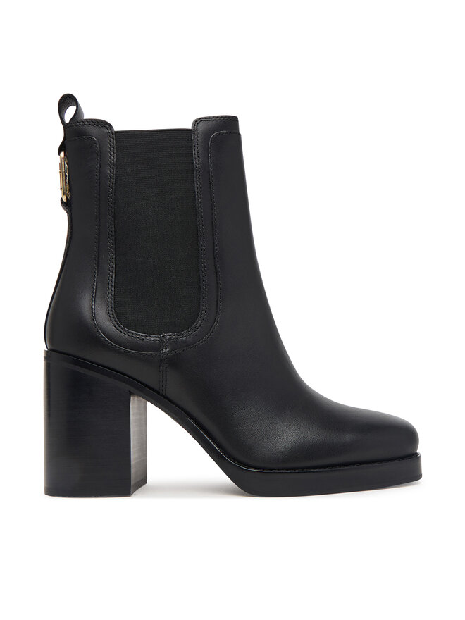 Tommy Hilfiger Stiefeletten Tommy Hilfiger Ltr Square Toe Heel Chelsea Boot FW0FW09555 Schwarz
