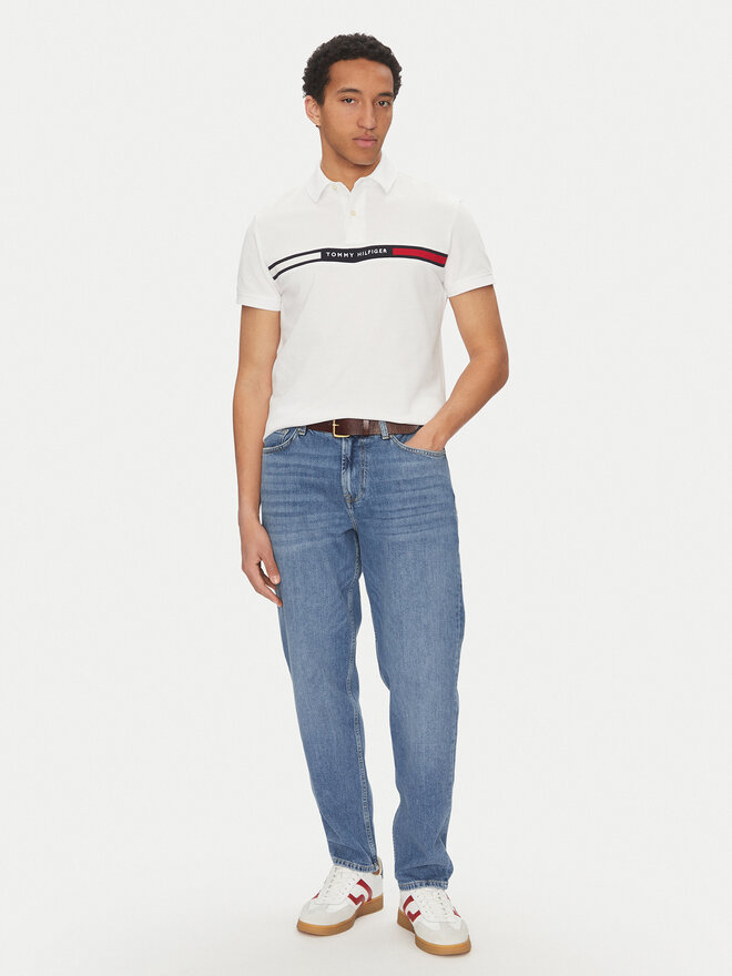 Tommy Hilfiger Tommy Hilfiger Poloshirt Chest Insert MW0MW38130 Weiß Regular Fit