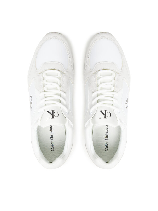 Calvin Klein Jeans Sneakersy Calvin Klein Jeans Retro Runner Sock Lace Up Ny-Su YM0YM01326 Bílá