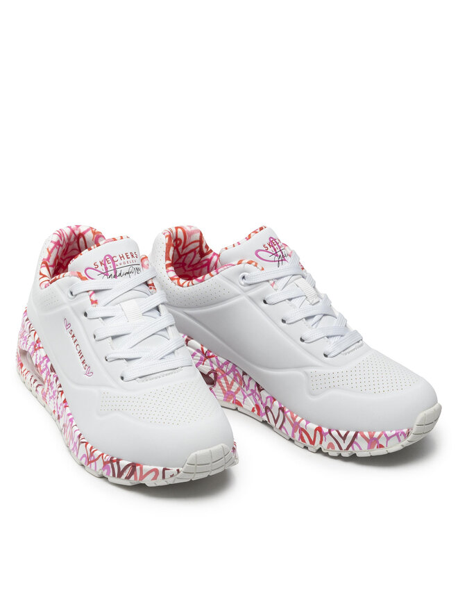 Skechers Sneakersy Skechers Uno Loving Love 155506/WRPK Bílá