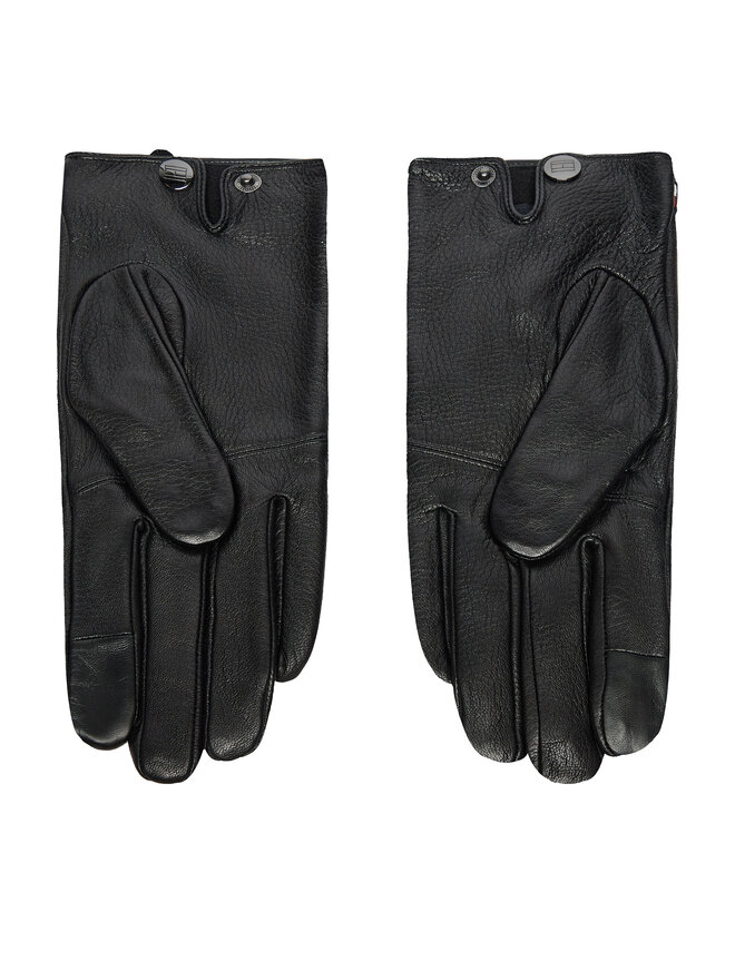 Tommy Hilfiger Guantes de hombre Tommy Hilfiger Corp Love AM0AM12826 Negro