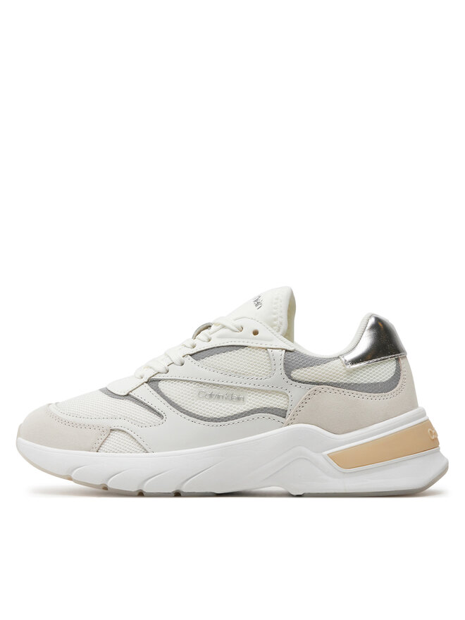 Calvin Klein Sneakersy Calvin Klein Runner Lace Up Mesh HW0HW02133 Biela