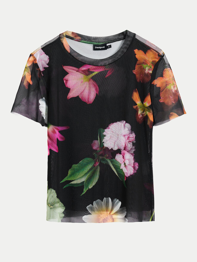 Desigual Desigual Marškinėliai Des Moines 25SWTK88 Juoda Regular Fit