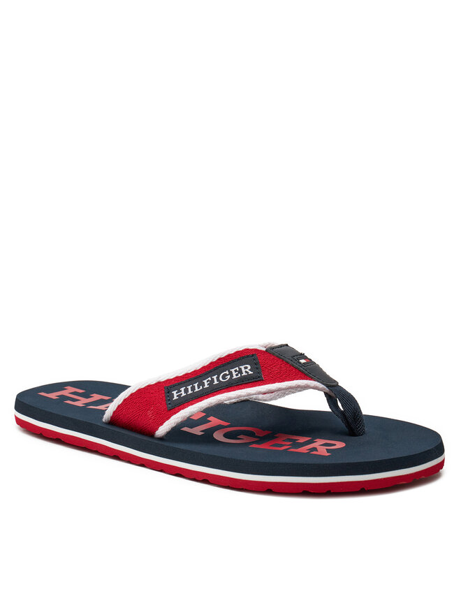 Tommy Hilfiger Japonki Tommy Hilfiger Patch Hilfiger Beach Sandal FM0FM05024 Czerwony