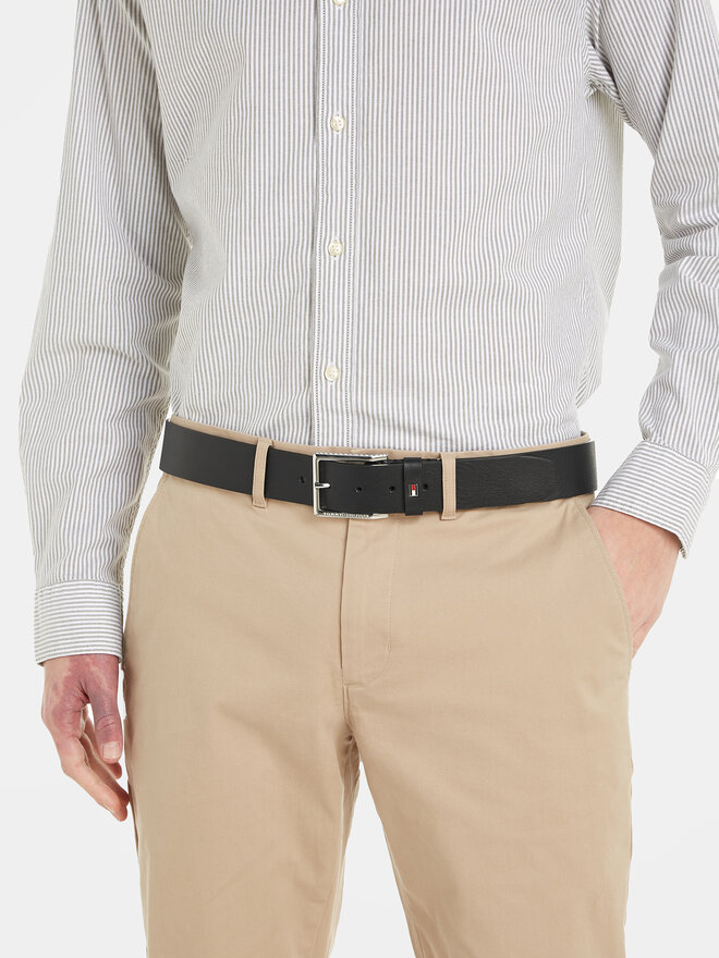 Tommy Hilfiger Ζώνη Ανδρική Tommy Hilfiger Oliver 4.0 Ext AM0AM11766 Μαύρο