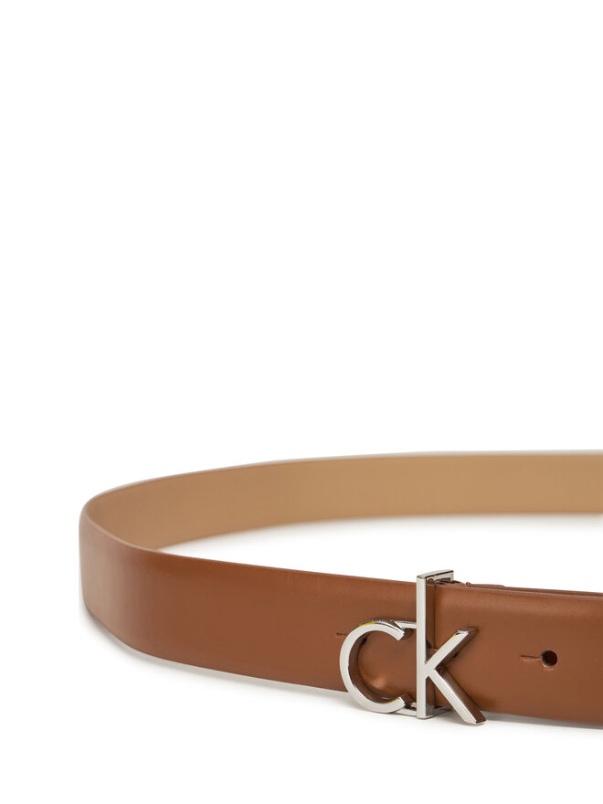 Calvin Klein Pasek Damski Calvin Klein Ck Buckle Belt 3.0_Smooth K60K613156 Brązowy