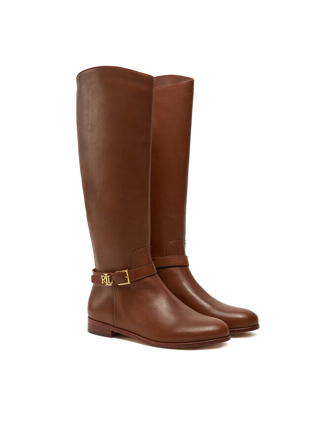 LAUREN RALPH LAUREN Kozačky ve vojenském stylu Lauren Ralph Lauren 802937804002 Hnědá