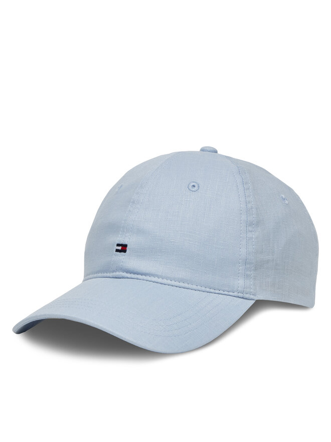 Tommy Hilfiger Șapcă Tommy Hilfiger Essential Flag Linen Cap AW0AW17130 Albastru celest