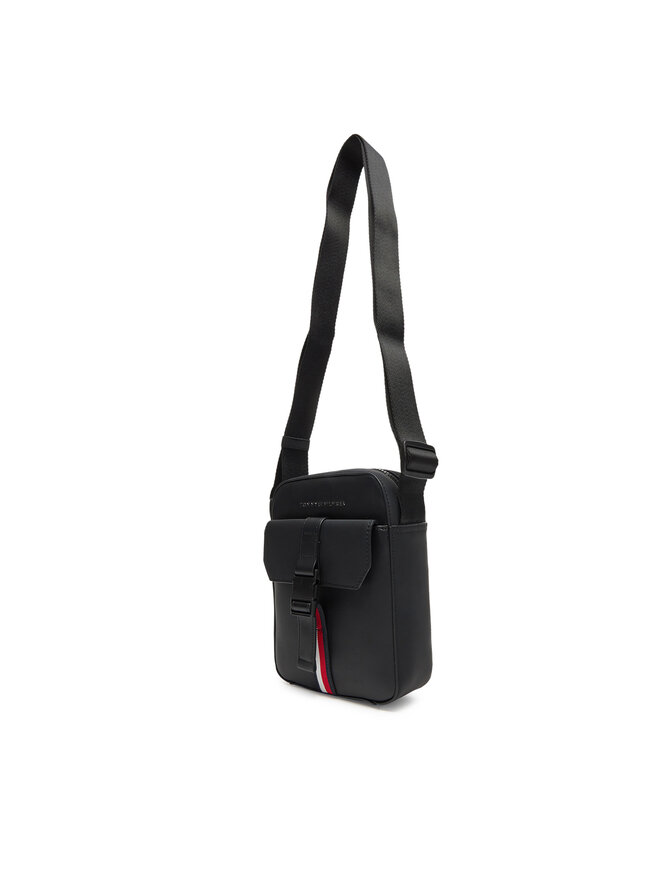 Tommy Hilfiger Плоска сумка Tommy Hilfiger Th Foundation Mini Reporter AM0AM13479 Чорний