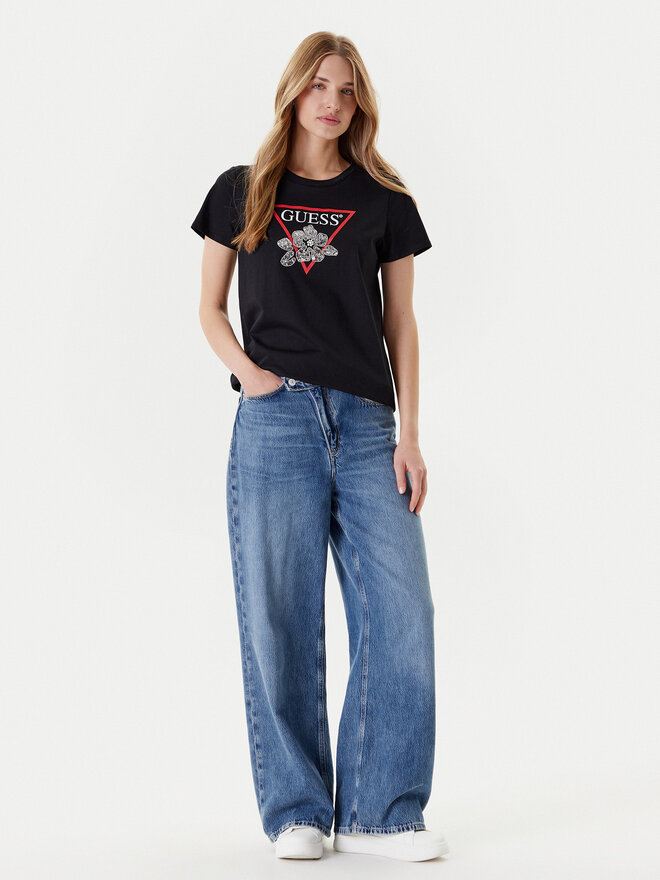 Guess Guess T-Shirt W5YI38 I3Z14 Μαύρο Regular Fit