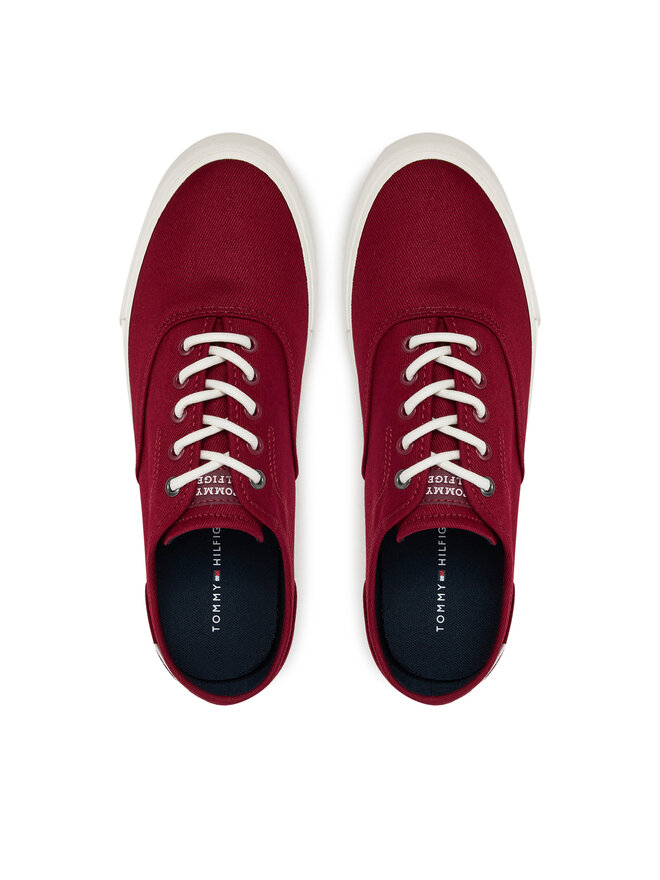 Tommy Hilfiger Teniszcipő Tommy Hilfiger Hi Vulc Oxford Twill FM0FM05400 Piros