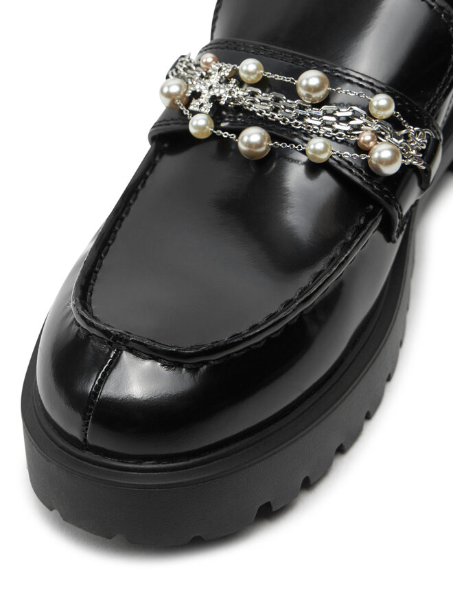 Tory Burch Lordsy Tory Burch Embellished Classic Lug Loafer 165828 Czarny