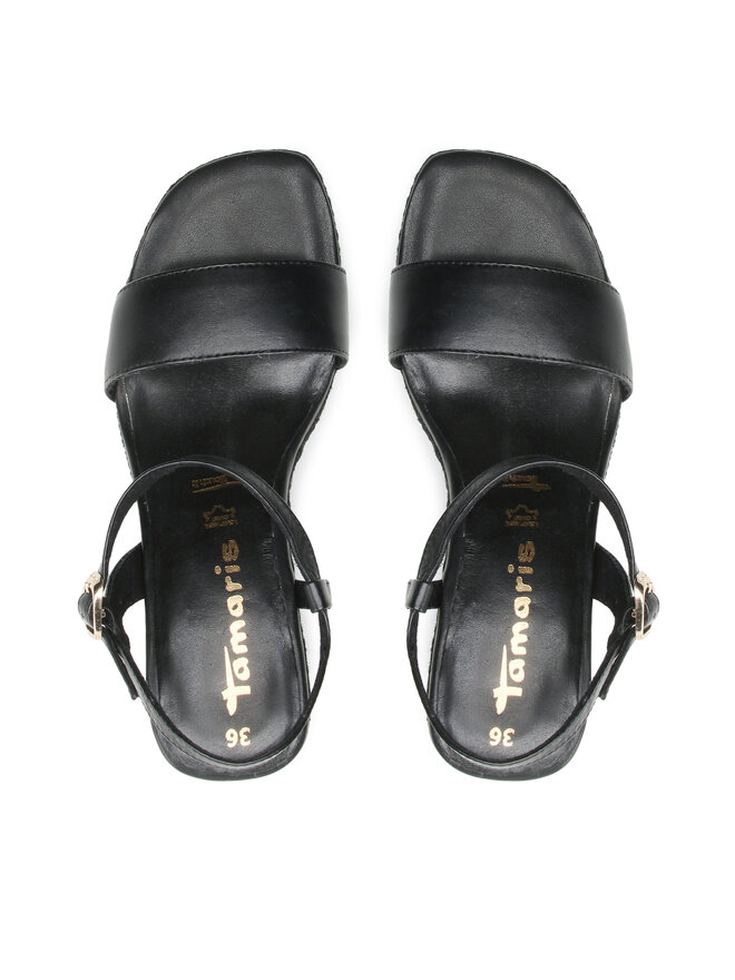 Tamaris 28376 Black | nu-pied talon hauts noir printemps été - TROIS PAR 3