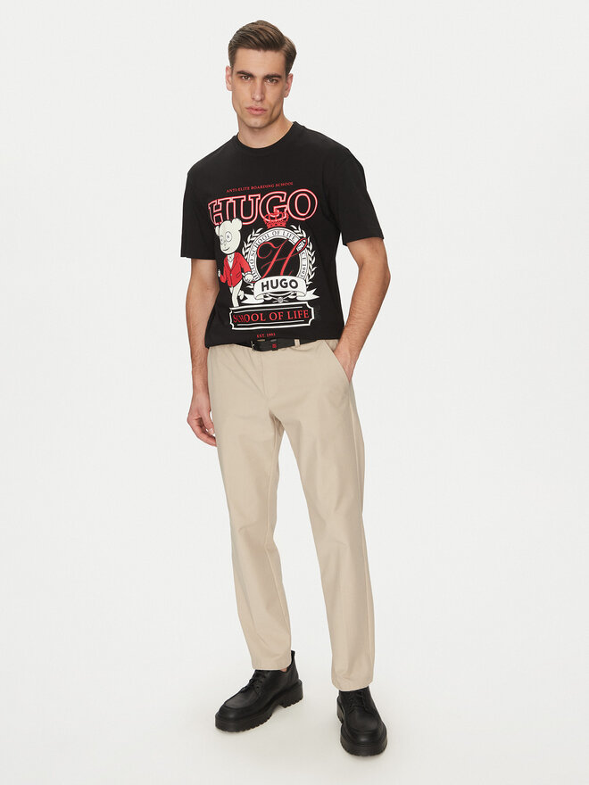 HUGO HUGO T-Shirt Daporoni 50538254 Μαύρο Relaxed Fit