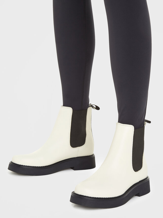 Tommy Jeans Ghete Jodhpur Tommy Jeans Tjw Chelsea Flat EN0EN02311 Alb