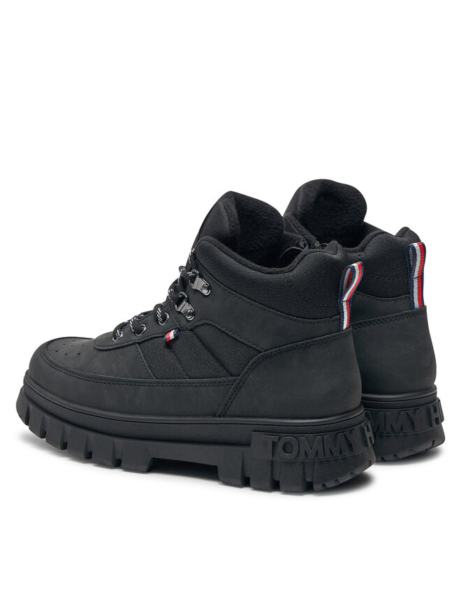 Tommy Hilfiger Schnürschuhe Tommy Hilfiger Lace-Up Bootie T3X5-33707-1492 S Schwarz