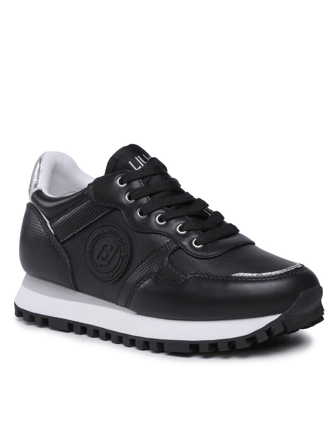 Sneakers Liu Jo Big 05 Uomo In Pella Nera - Tacco 5.5 Cm, Design Elegante Con Logo
