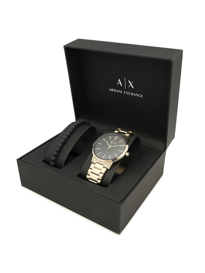 Armani Exchange Σετ Ρολόι & Βραχιόλι Armani Exchange Cayde Gift Set AX7119 Χρυσό