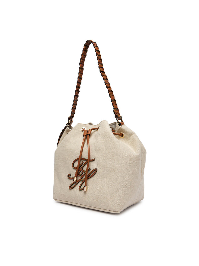 Tommy Hilfiger Handtasche Tommy Hilfiger Th Elev Summer Bucket Canvas AW0AW18631 Beige
